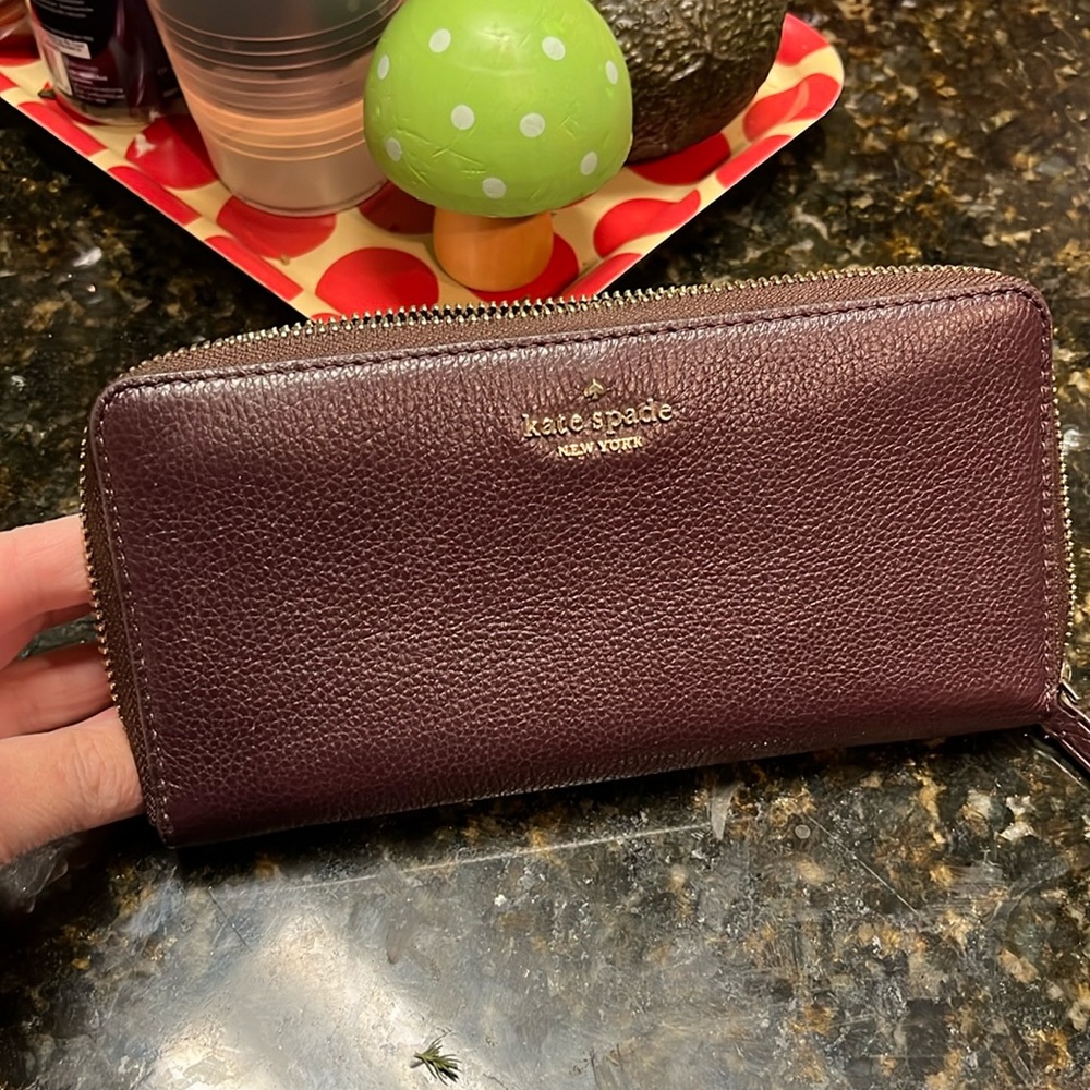 Kate Spade burgundy soft leather wallet